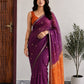 Maheshwari Cotton Saree – Plum Purple