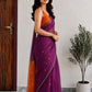 Maheshwari Cotton Saree – Plum Purple