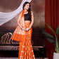 Orange Jaal Katan Georgette Silk