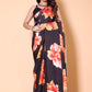 Printed Crepe Silk Saree - Black Flowerer