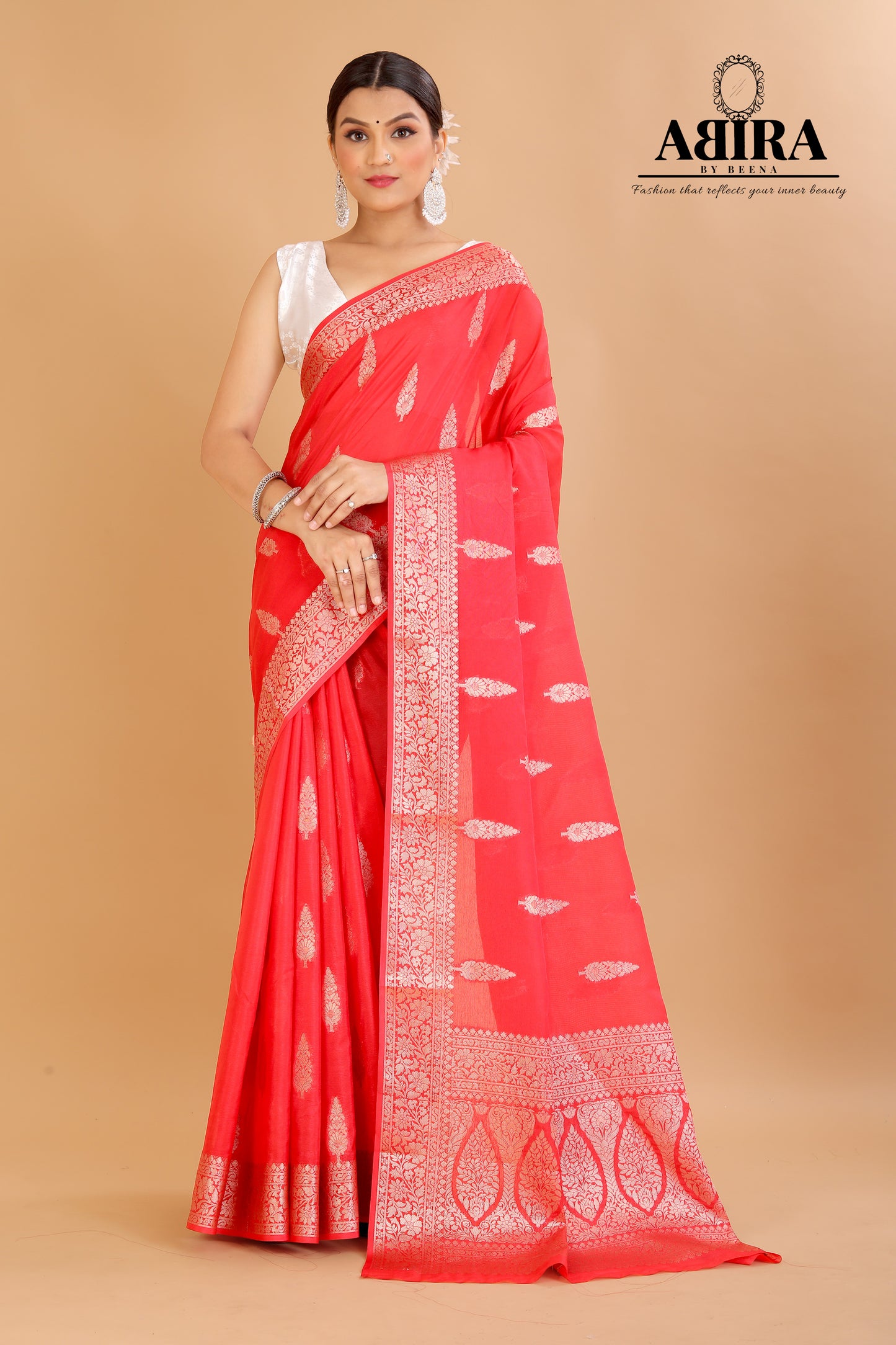 Red Banaras warm silk