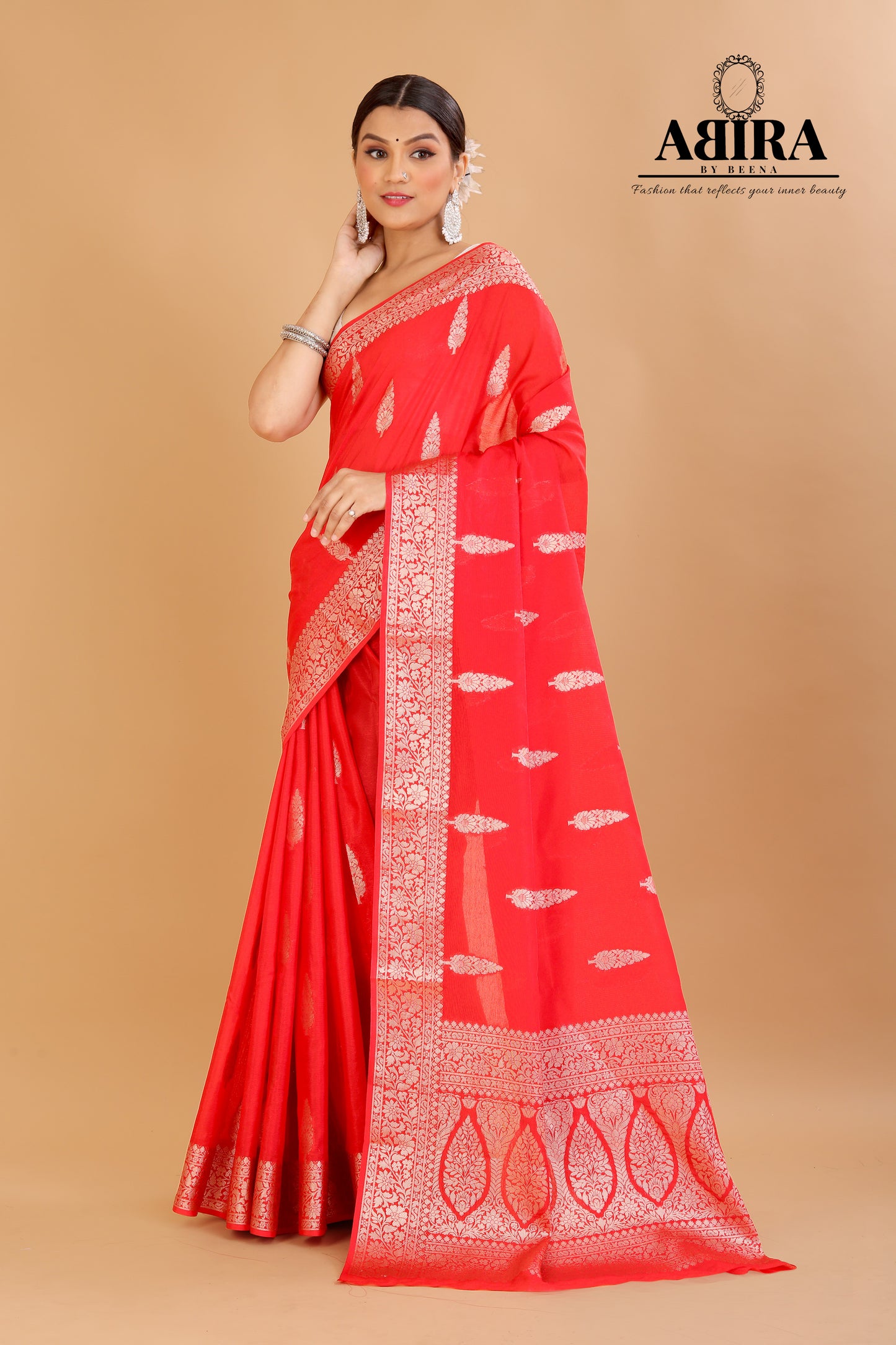 Red Banaras warm silk
