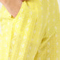 Lime Anarkali Kurta set With Chiffon Dupatta