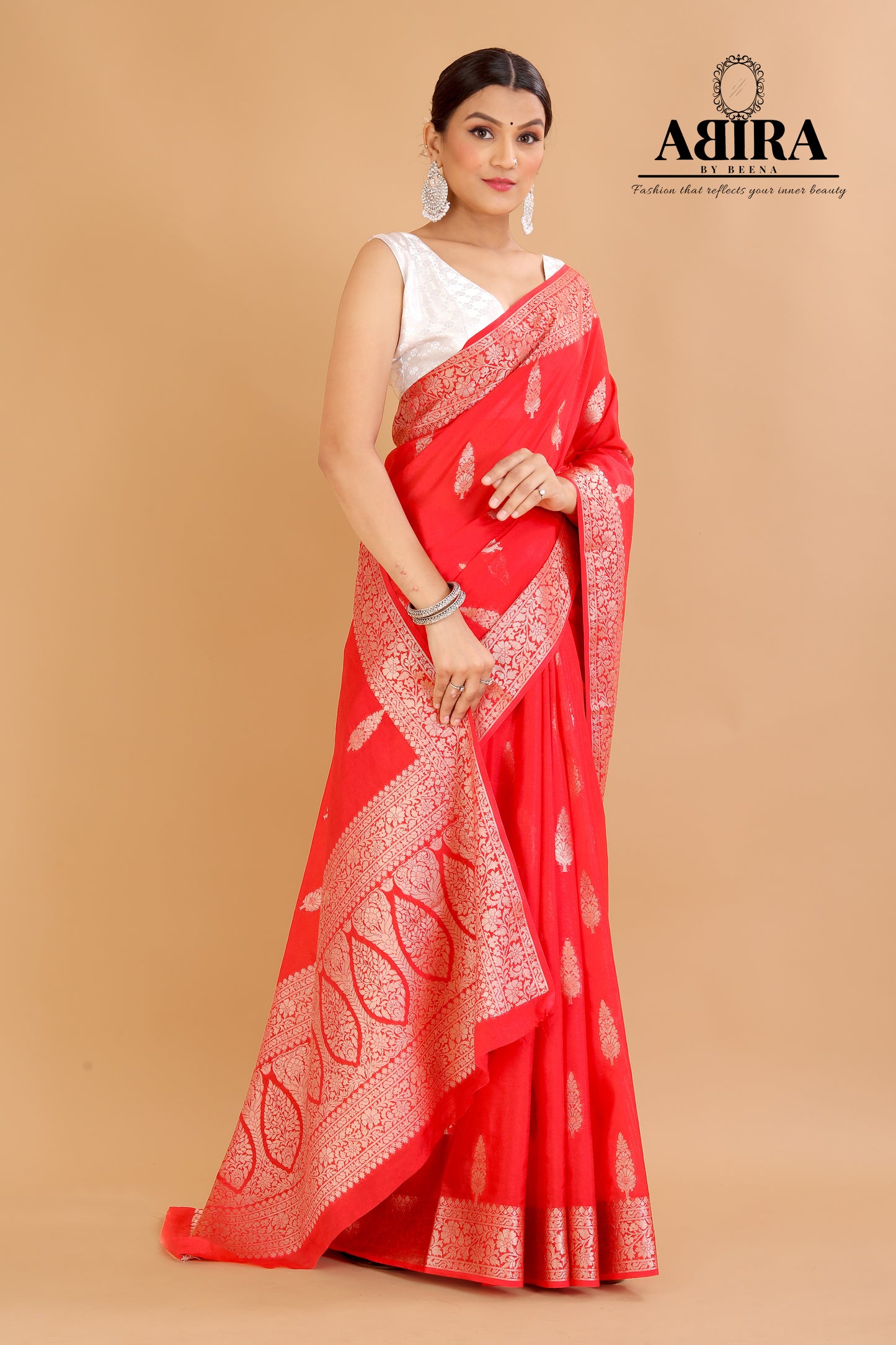 Red Banaras warm silk