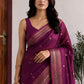 Maheshwari Cotton Saree – Wine Magenta