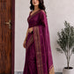 Maheshwari Cotton Saree – Wine Magenta