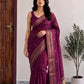 Maheshwari Cotton Saree – Wine Magenta