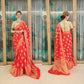 Red Butta Banaras Crepe silk