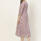Blue & Pink Printed Fit & Flare Dress