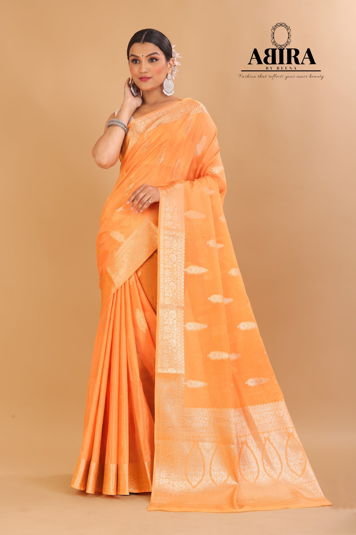 Orange Banaras warm silk