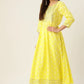 Lime Anarkali Kurta set With Chiffon Dupatta