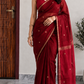 Red Maheshwari Cotton Saree
