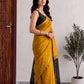Mustard Maheshwari Cotton Saree with Black Pallu