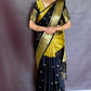 Dual Tone Soft Silk Saree – Black & Antique Gold