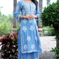 Sky Blue Chikankari Modal Straight Kurta Set