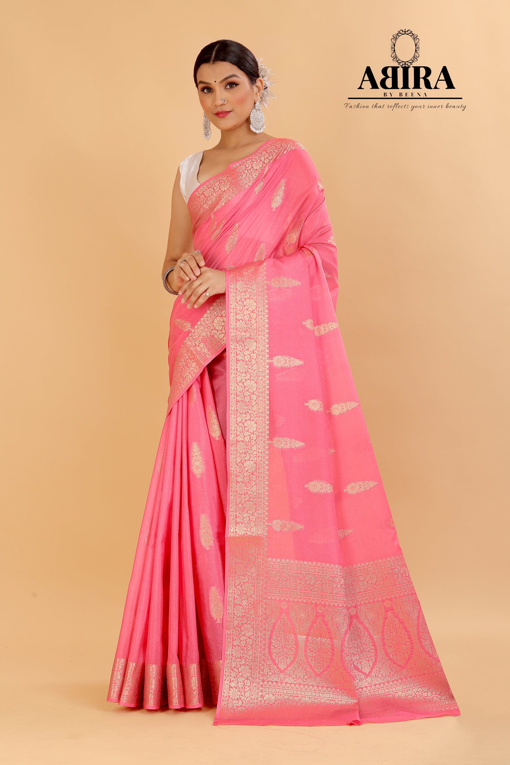 Pink Banaras warm silk - AbirabyBeena
