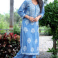Sky Blue Chikankari Modal Straight Kurta Set