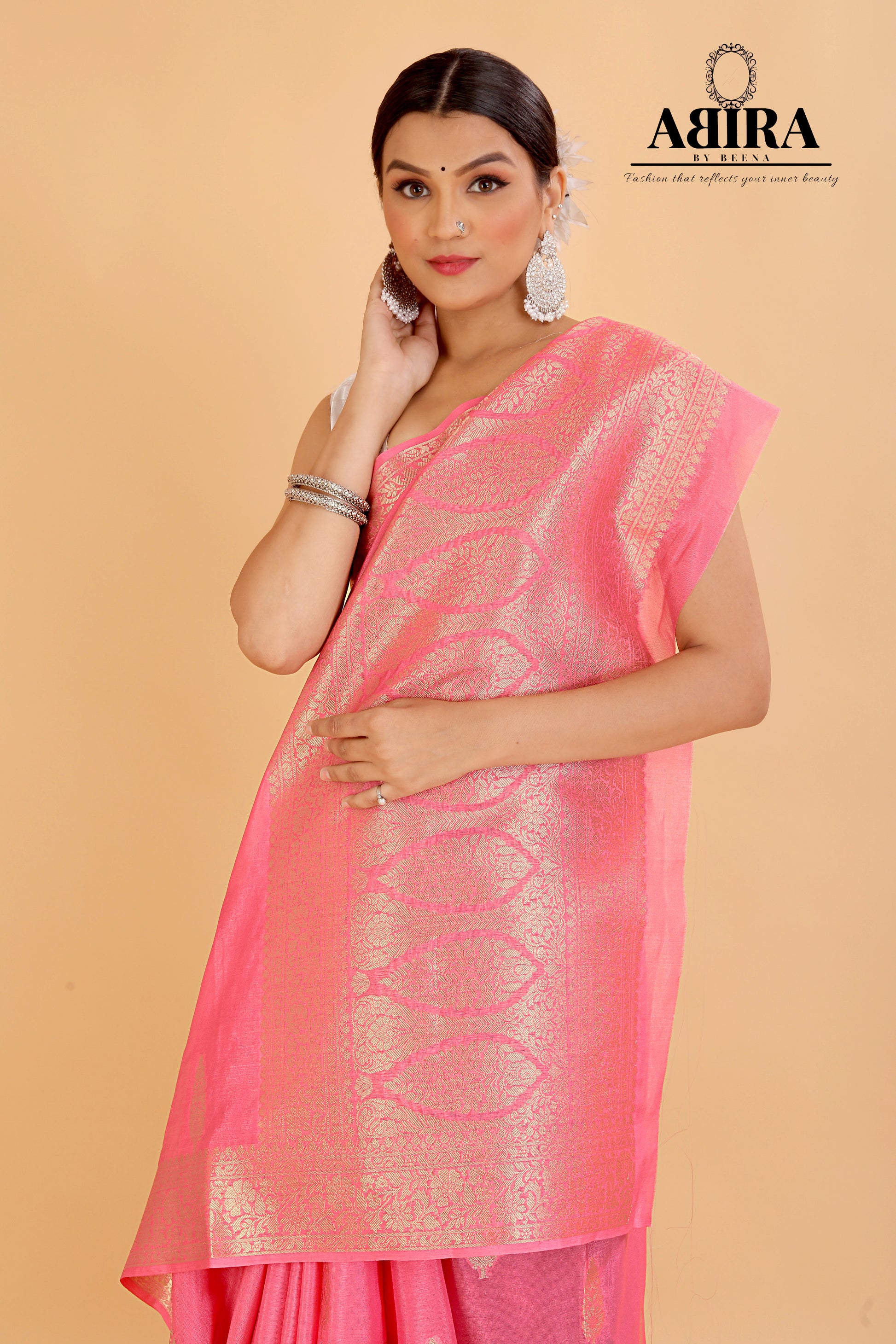 Pink Banaras warm silk - AbirabyBeena