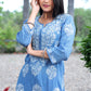 Sky Blue Chikankari Modal Straight Kurta Set