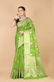 Parrot Green Georgette silk Saree-Mona - AbirabyBeena