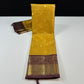Soft Silk Saree – Yellow | Gold Zari Border