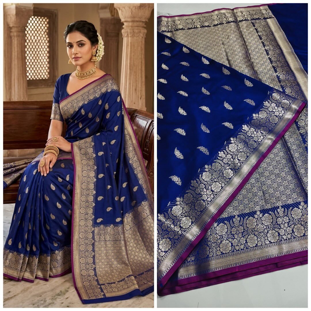 Royal Heritage Soft Silk Saree – Royal Blue