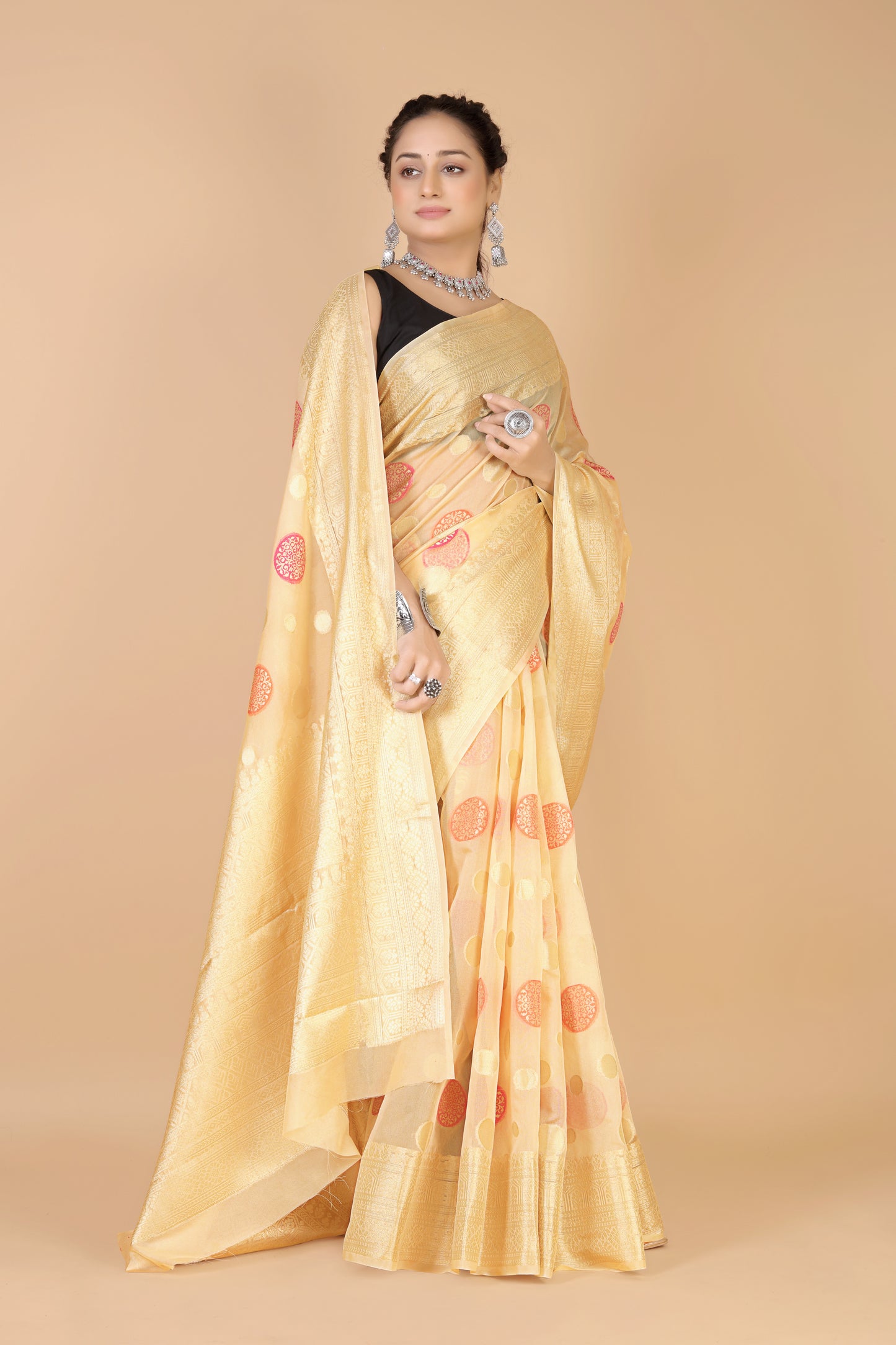 Light Yellow Georgette silk Saree-Mona