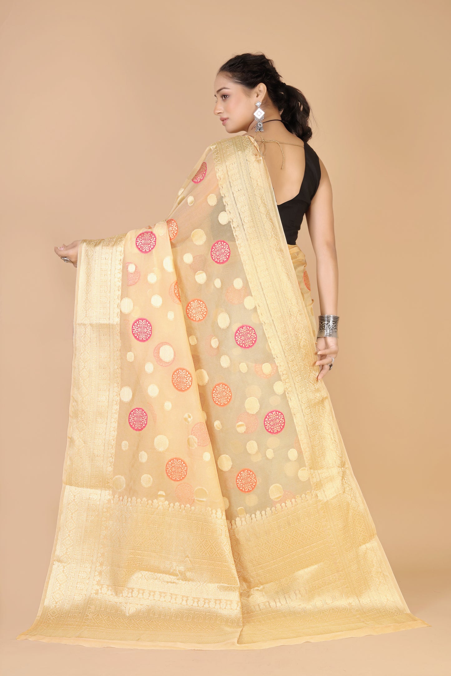Light Yellow Georgette silk Saree-Mona