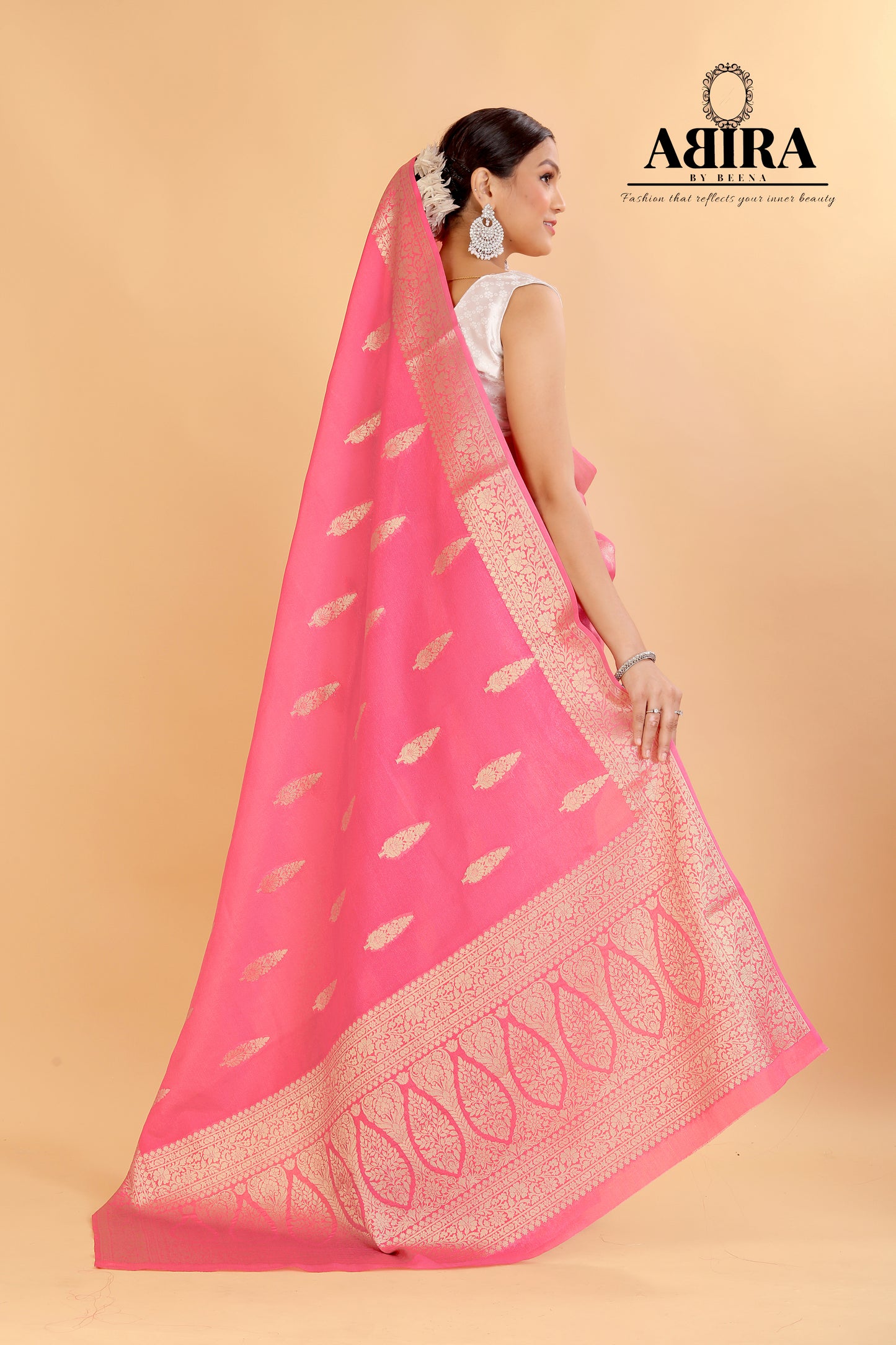 Pink Banaras warm silk