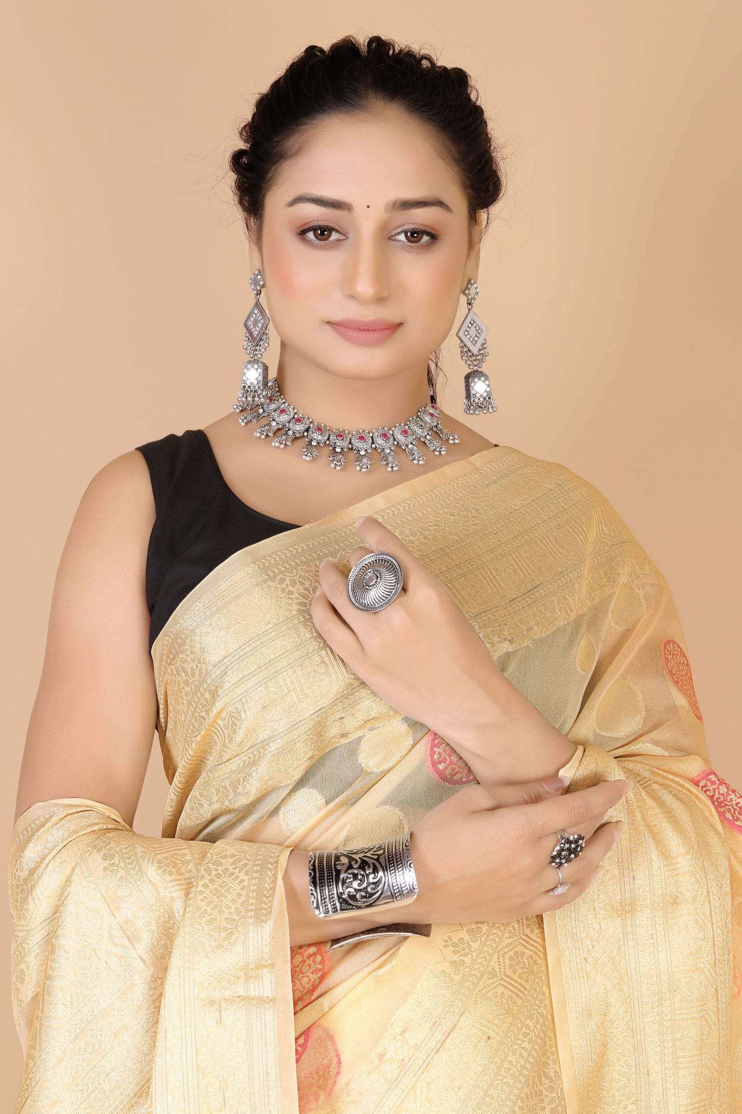 Light Yellow Georgette silk Saree-Mona