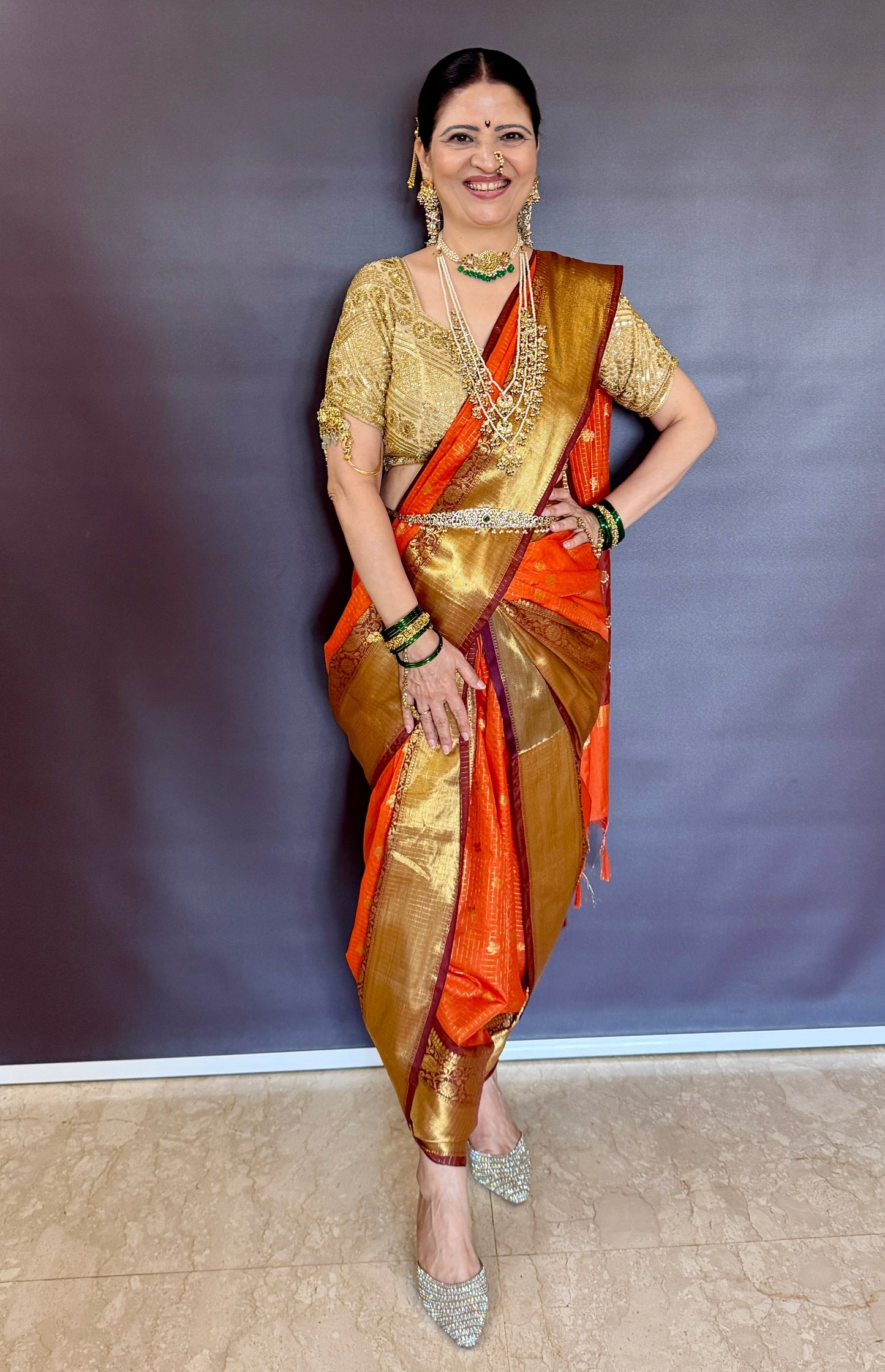 Soft Silk Saree – Vibrant Orange