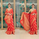 Red Butta Banaras Crepe silk - AbirabyBeena