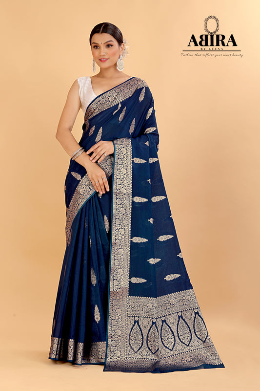 Blue Banaras warm silk - AbirabyBeena