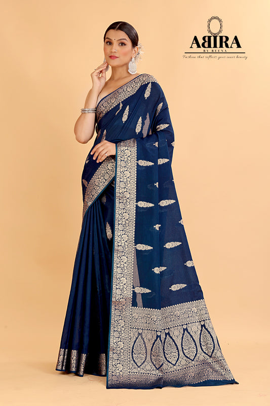 Blue Banaras warm silk - AbirabyBeena