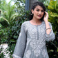 Grey Chikankari Modal Straight Kurta Set - AbirabyBeena