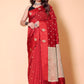 Banarasi Raw Mango Weaving Sarees - Red