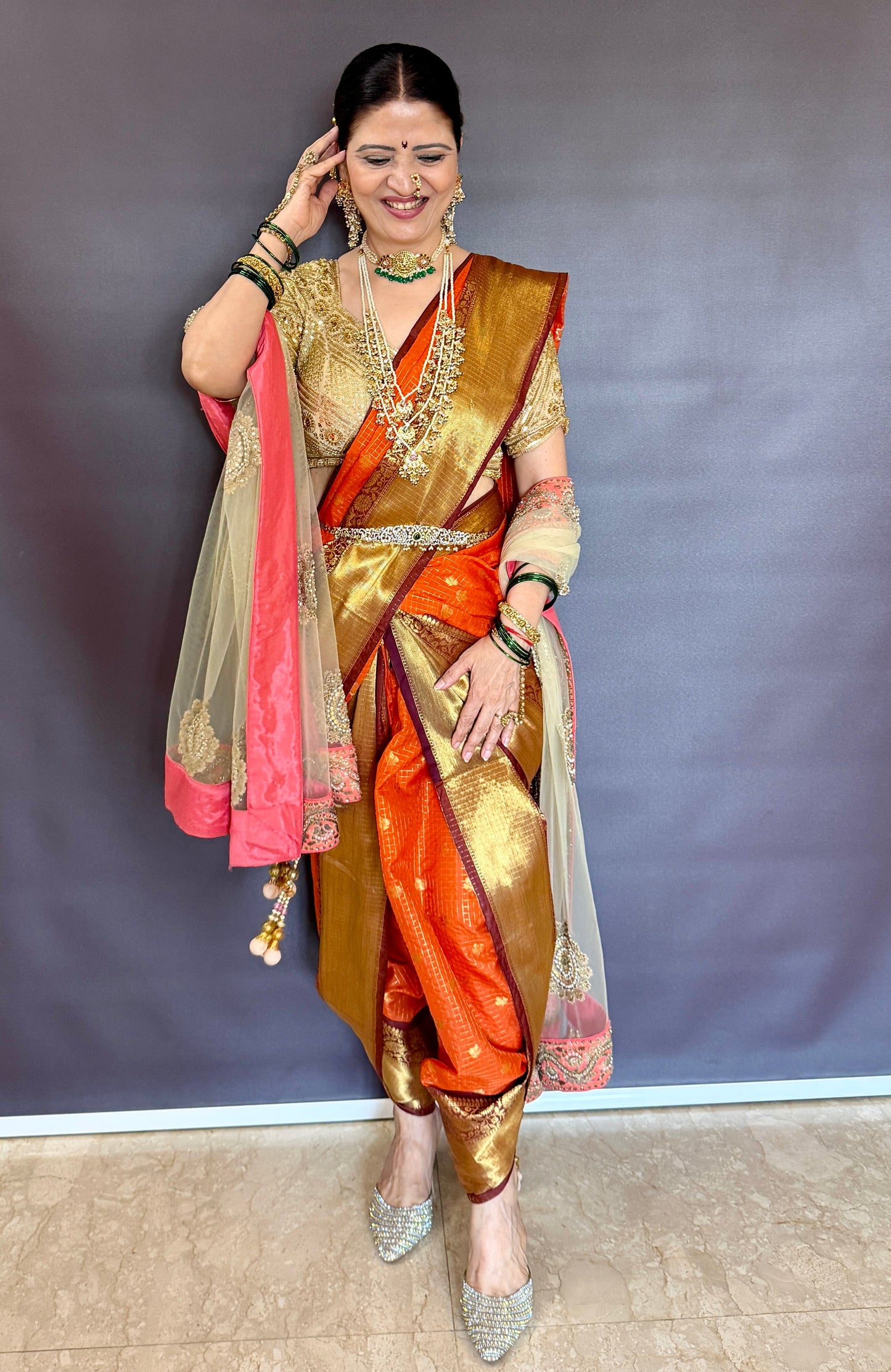 Soft Silk Saree – Vibrant Orange