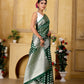 Green Banaras Kora Organza silk