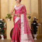 Dark Pink Banaras Kora Organza silk - AbirabyBeena