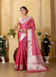 Dark Pink Banaras Kora Organza silk - AbirabyBeena