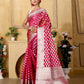 Dark Pink Banaras Kora Organza silk - AbirabyBeena