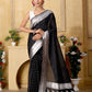 Black Banaras Crepe silk