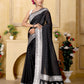 Black Banaras Crepe silk