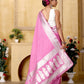 Light pink Banaras Crepe silk