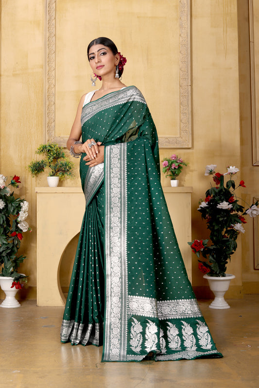 Green Banaras Crepe silk