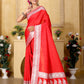 Red Banaras Crepe silk - AbirabyBeena
