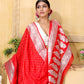 Red Banaras Crepe silk - AbirabyBeena