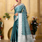 Turquoise Banaras Kora Organza silk - AbirabyBeena