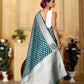 Turquoise Banaras Kora Organza silk - AbirabyBeena