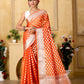 Orange Banaras Kora Organza silk
